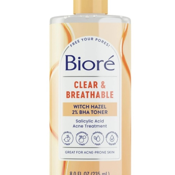 Two bottle bundle! NWT Biore Clear & Breathable Witch Hazel Toner. 8oz - Picture 4 of 12